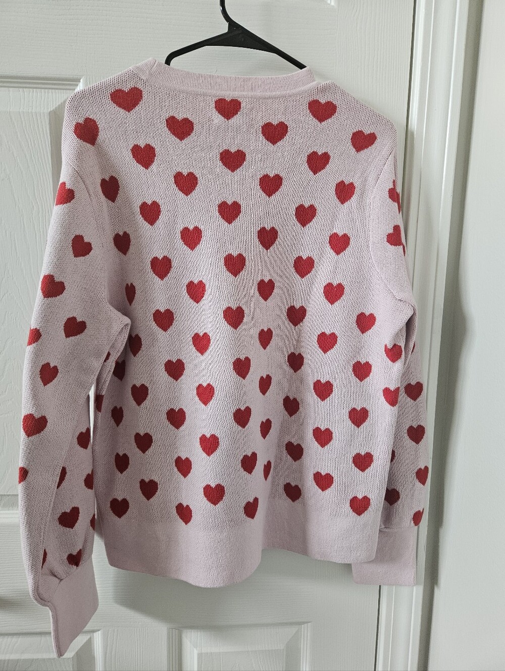 Kate Spade New York Perfect Heart Sweater in Chalk Pink & Red Size L - Picture 4 of 10